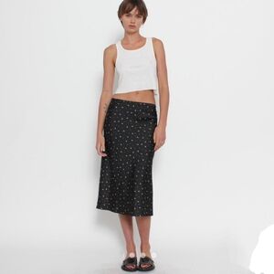 Abercrombie & Fitch Satin Floral Midi Skirt